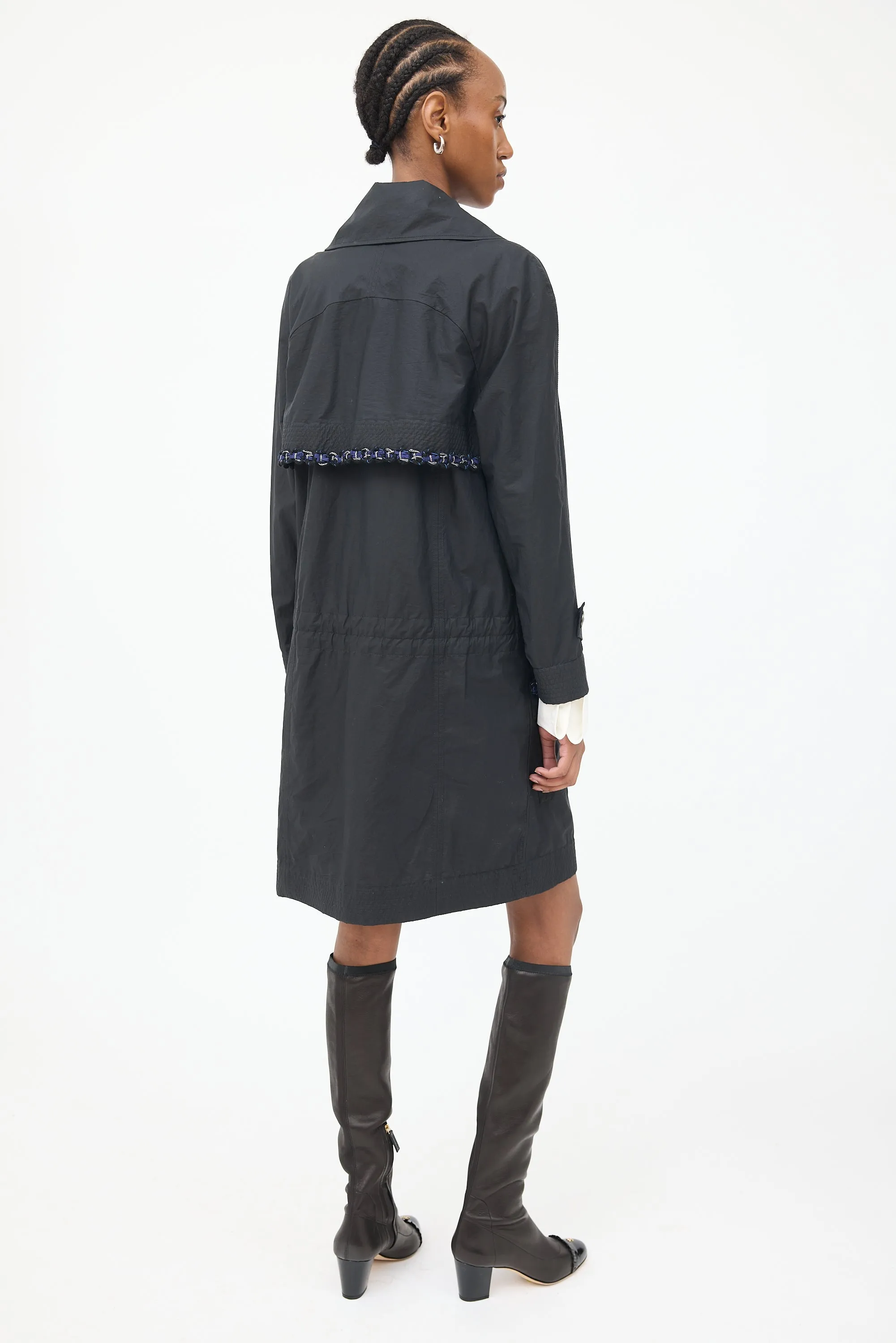 2014 Black Double Breasted Trench Coat