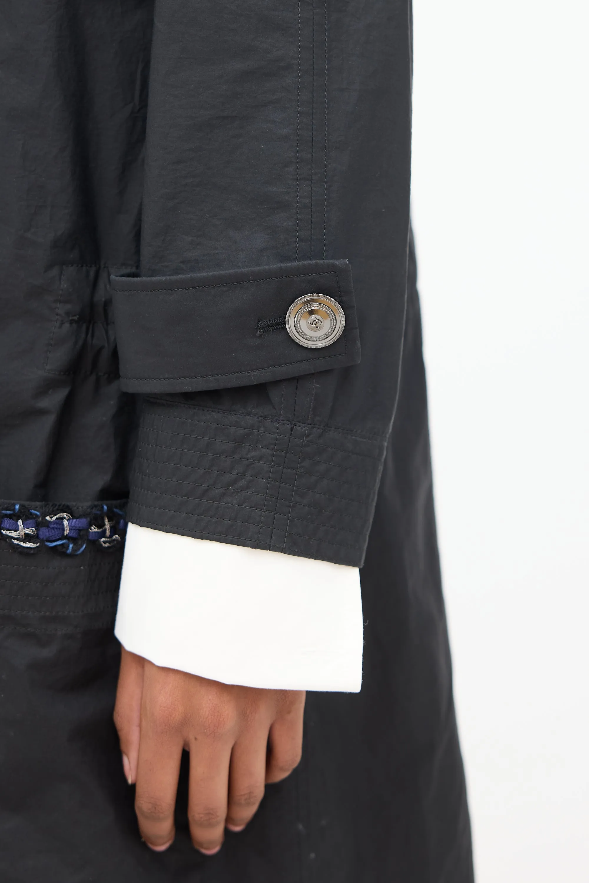 2014 Black Double Breasted Trench Coat