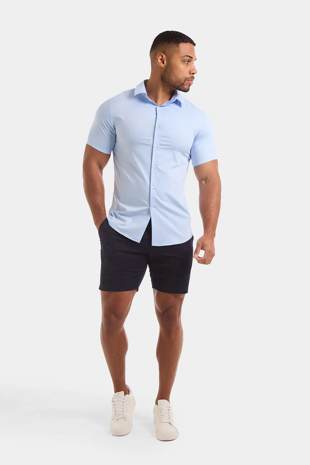 Athletic Fit Chino Shorts 7'' in Navy