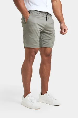 Athletic Fit Chino Shorts 7''  in Sage