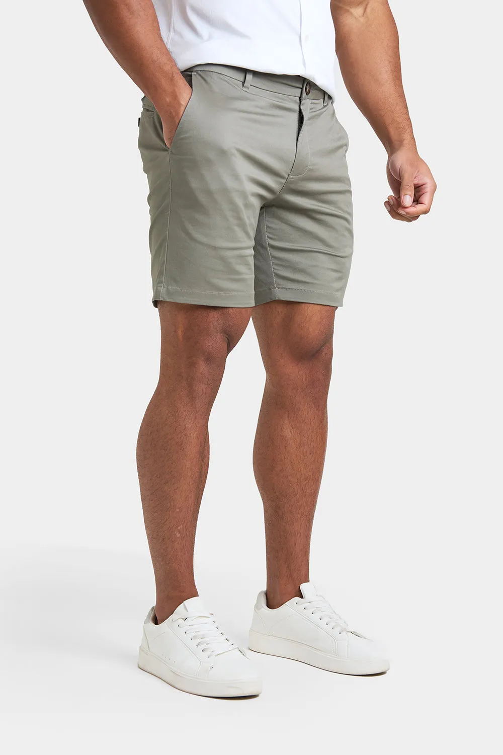 Athletic Fit Chino Shorts 7''  in Sage