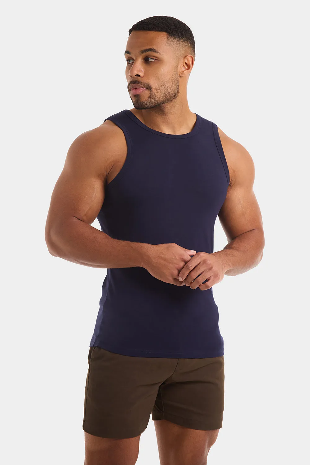 Athletic Fit Vest in True Navy