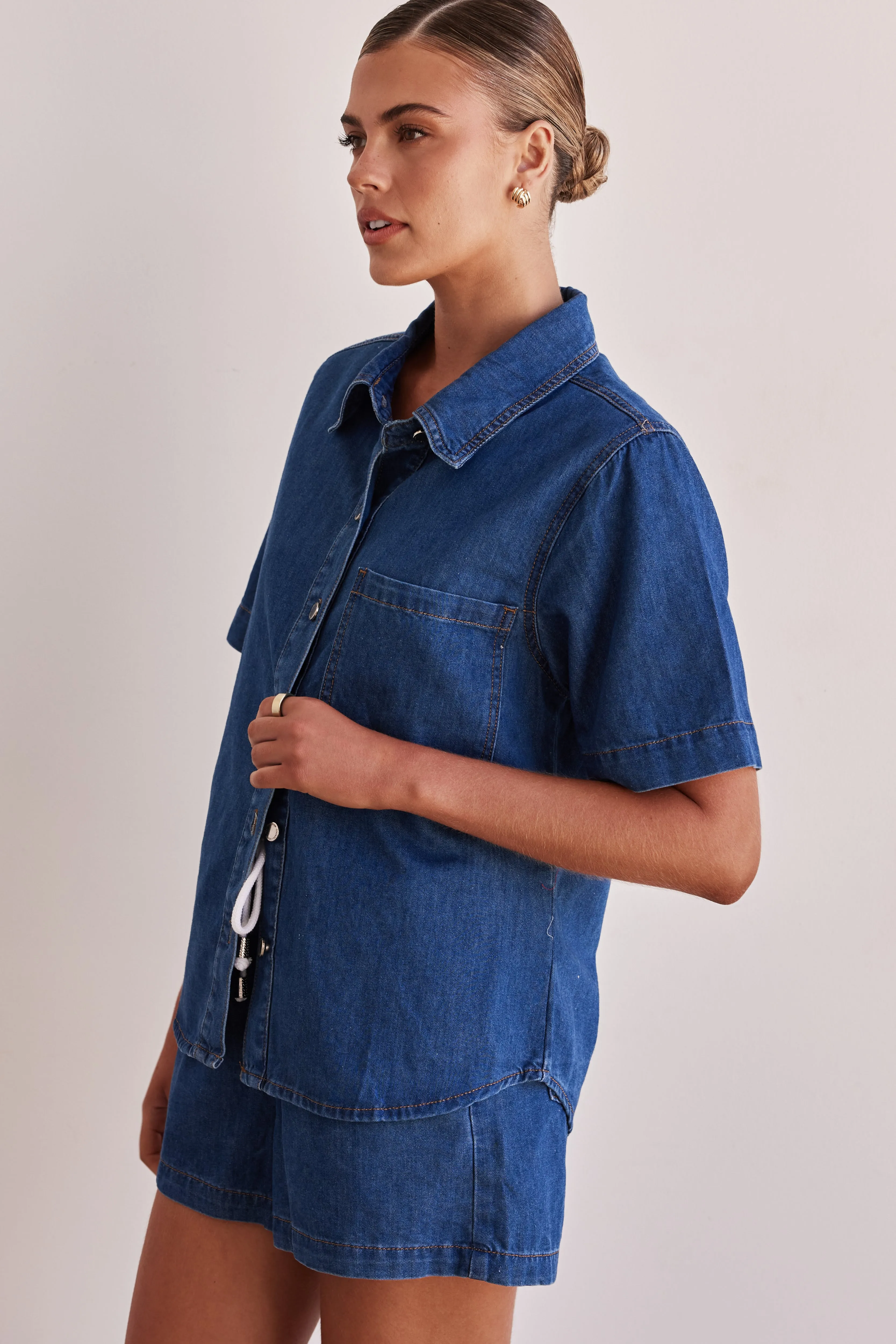 Baylee Denim Shorts (Blue)