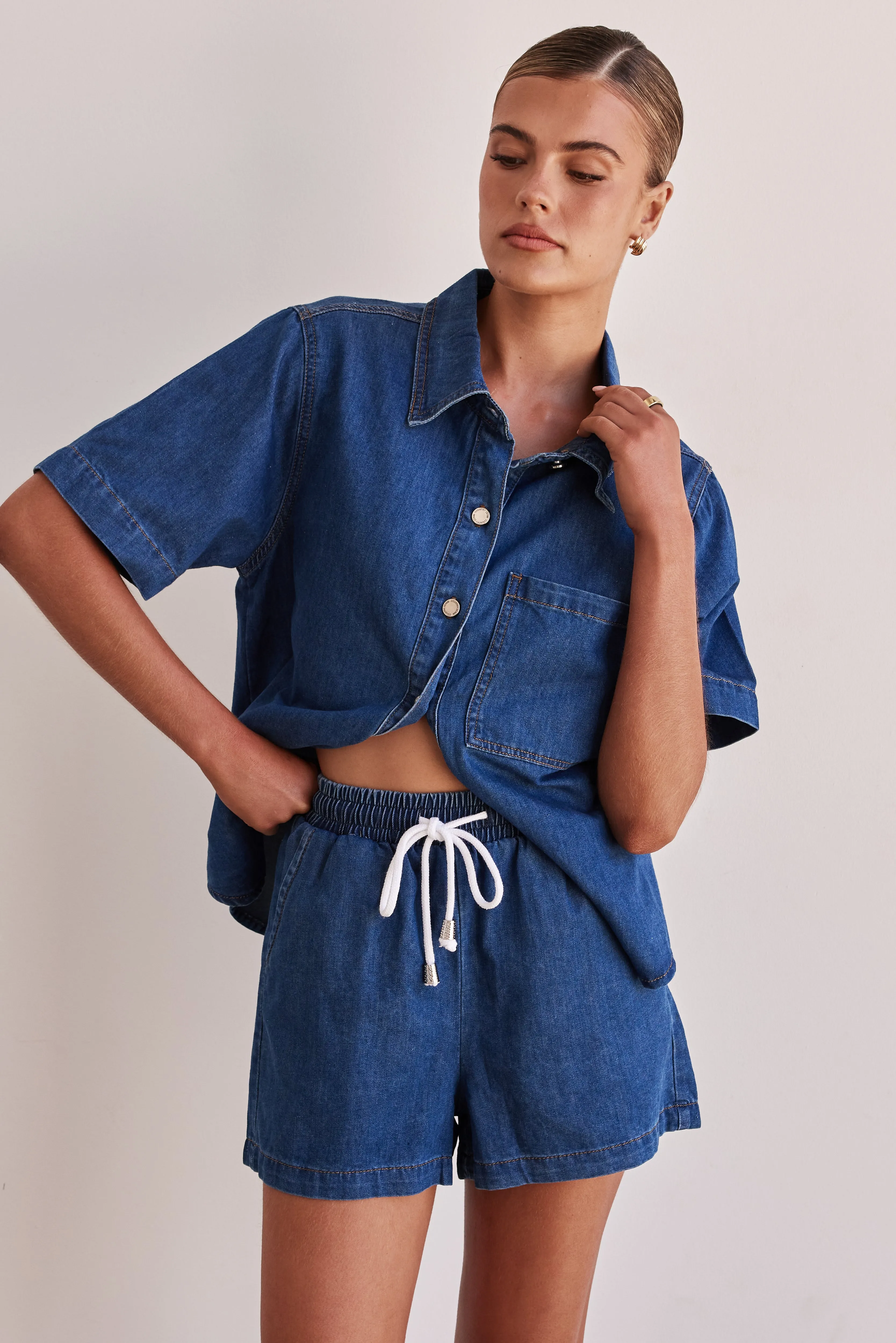 Baylee Denim Shorts (Blue)