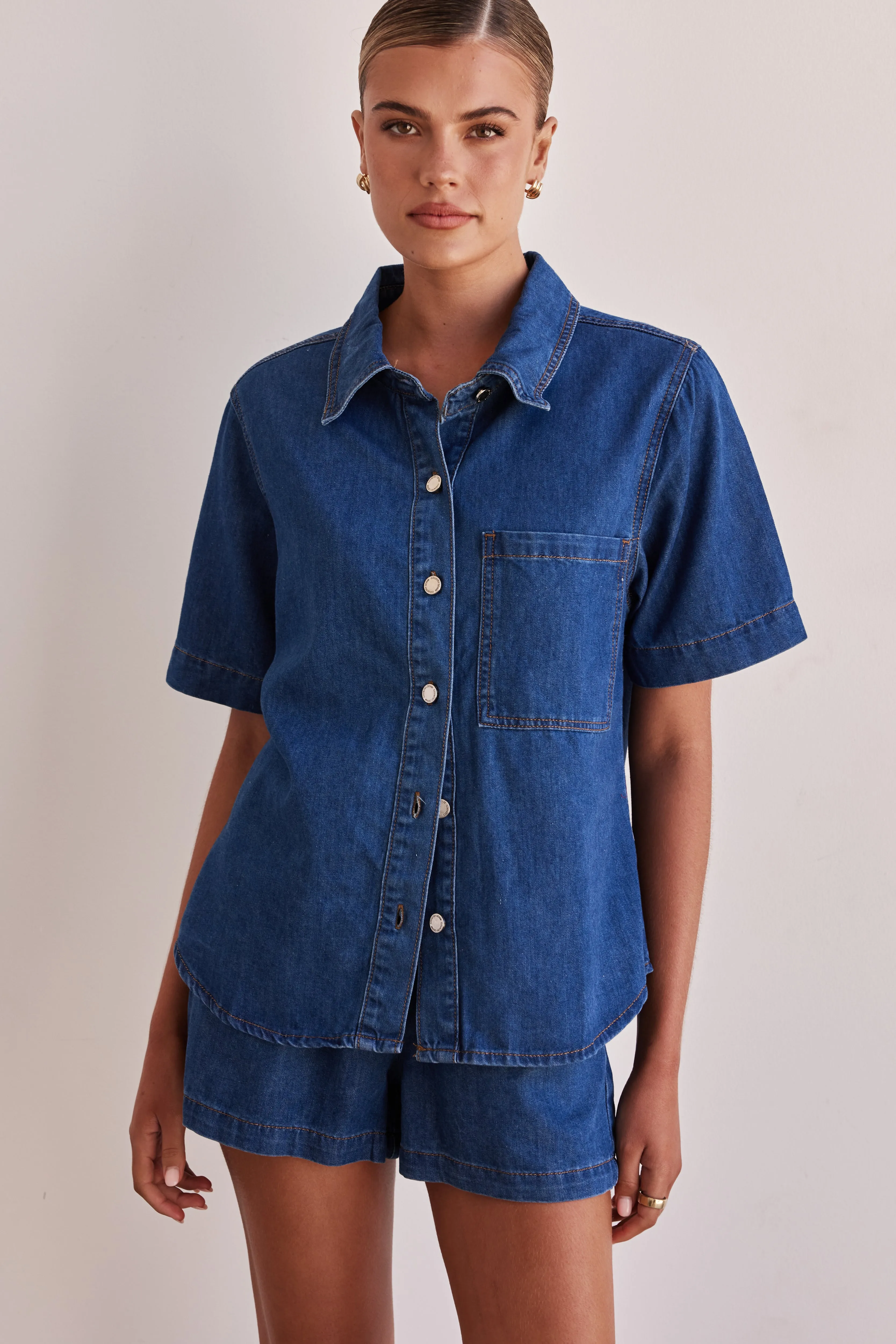Baylee Denim Shorts (Blue)