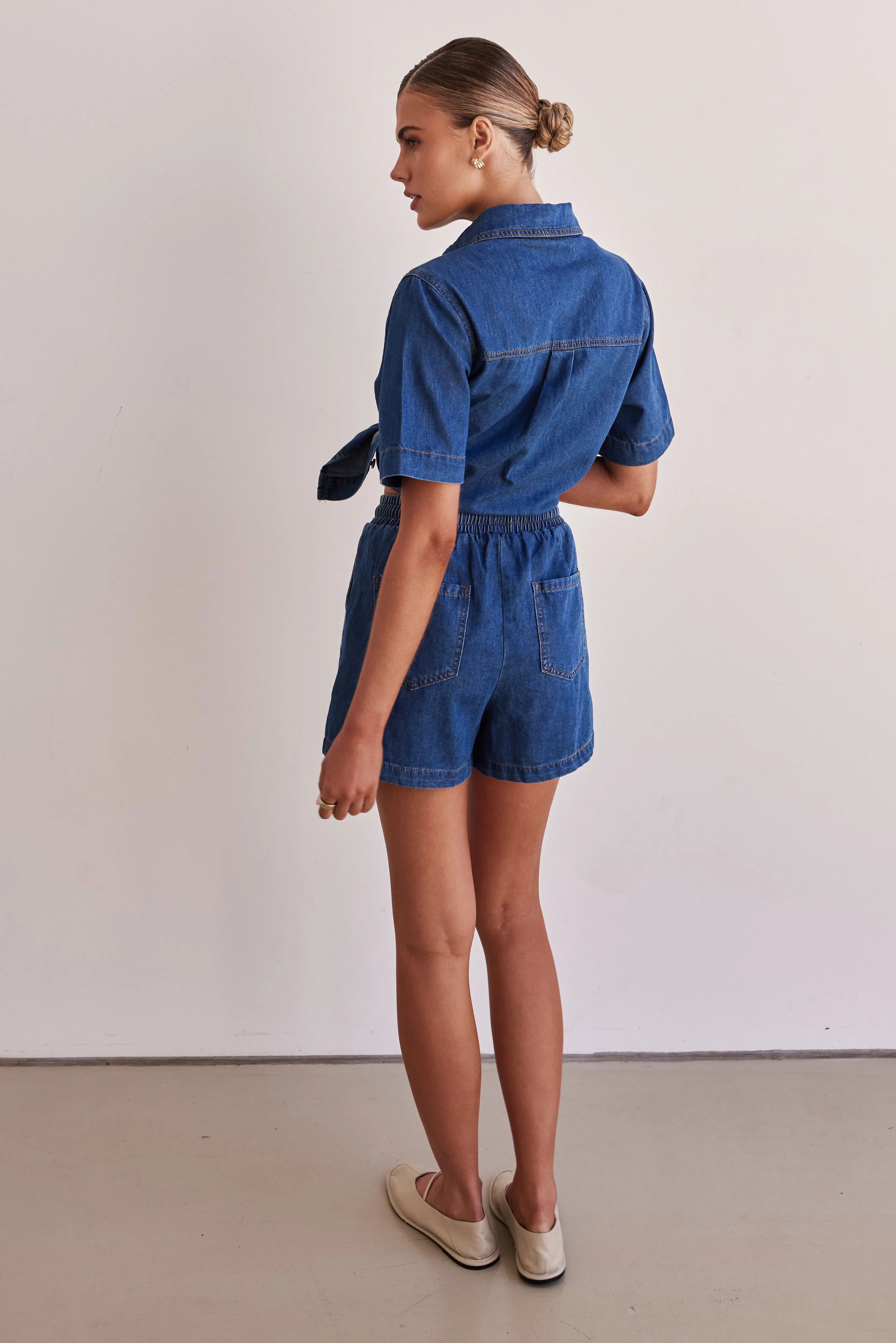 Baylee Denim Shorts (Blue)