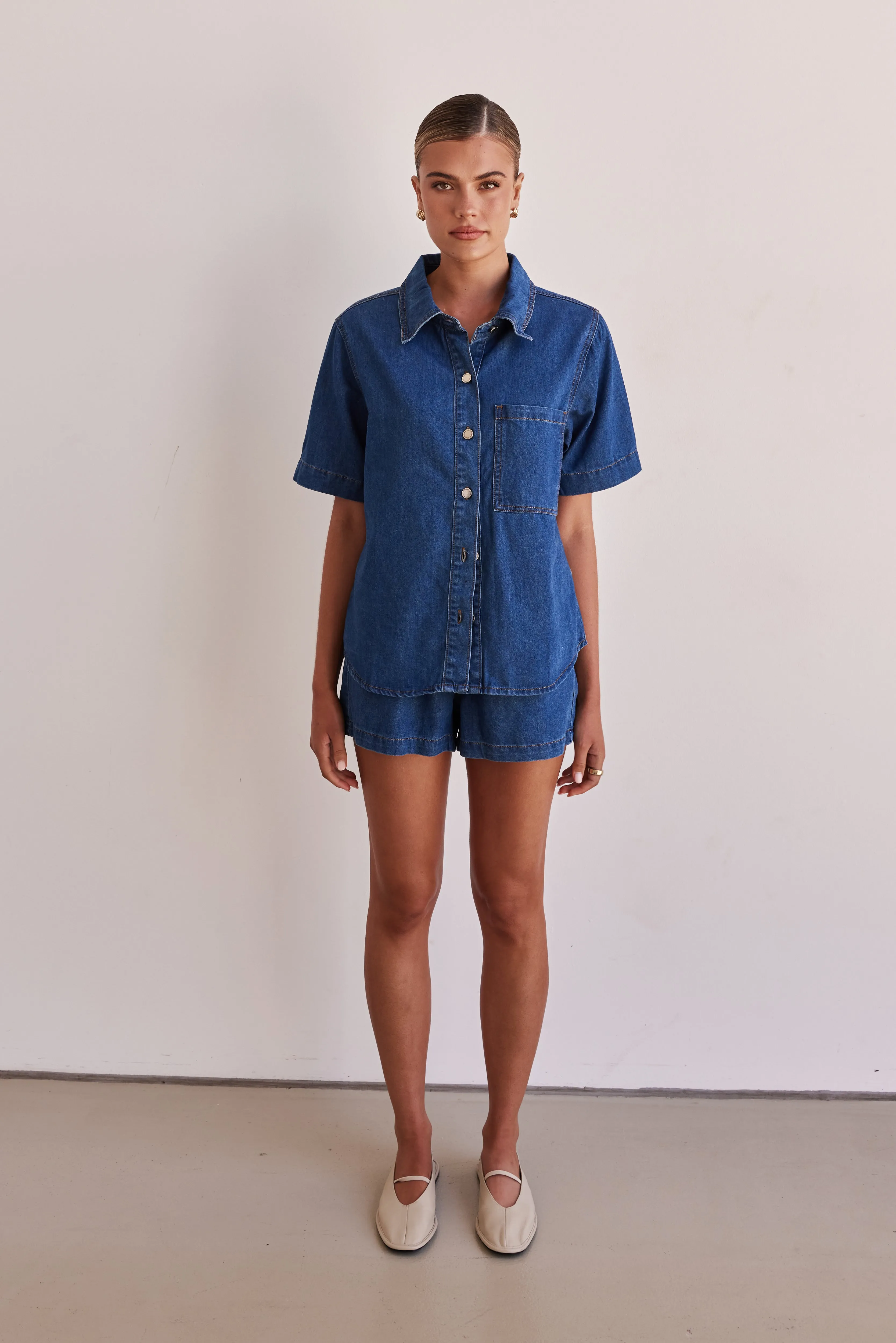 Baylee Denim Shorts (Blue)