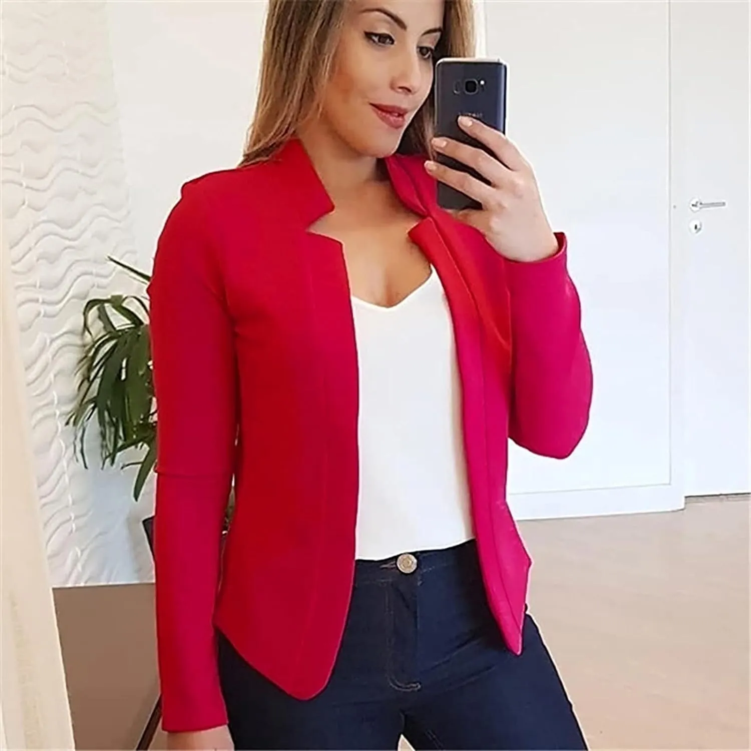 Blazer Jackets for Women Fashion Dressy Open Front Cardigan Jacket Casual Long Sleeve Work Office Suit Jacket