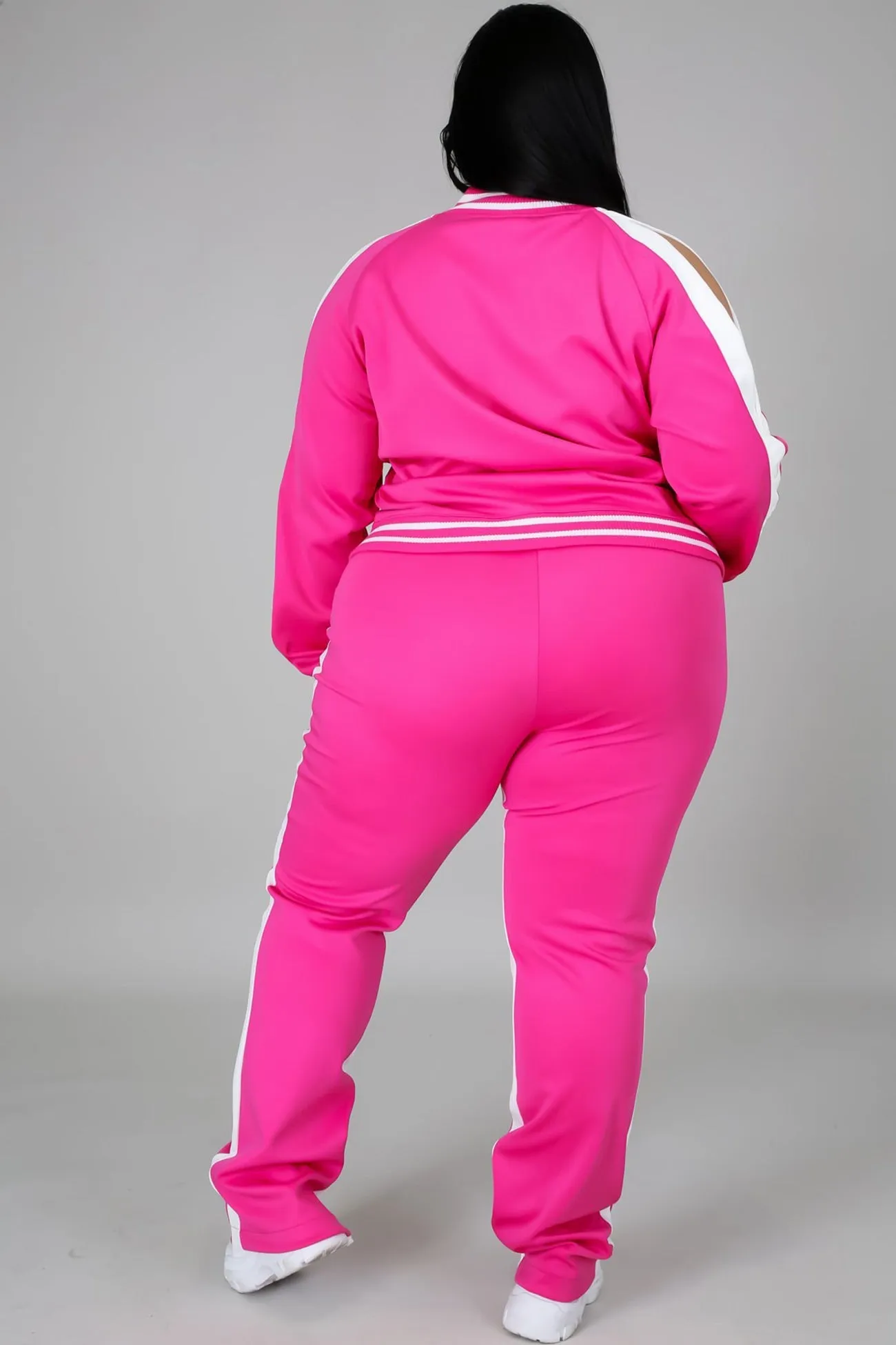 Contrast Striped Hem Tracksuit Suits
