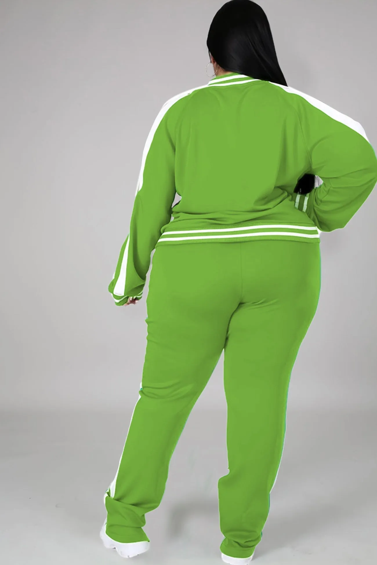 Contrast Striped Hem Tracksuit Suits