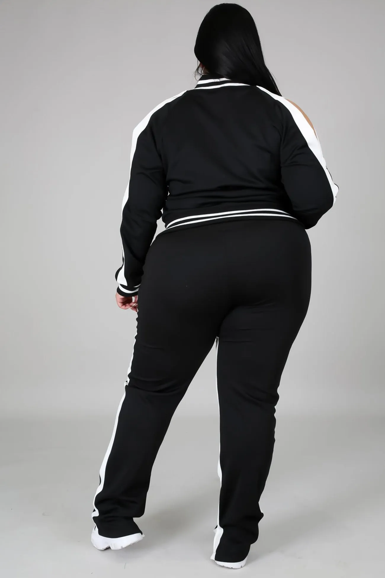 Contrast Striped Hem Tracksuit Suits