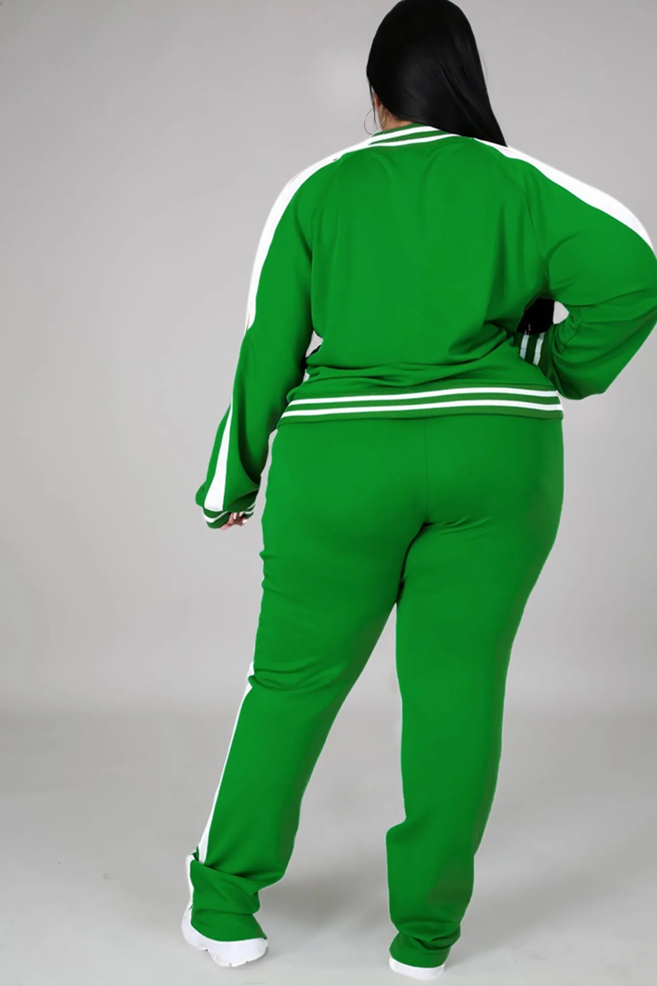Contrast Striped Hem Tracksuit Suits