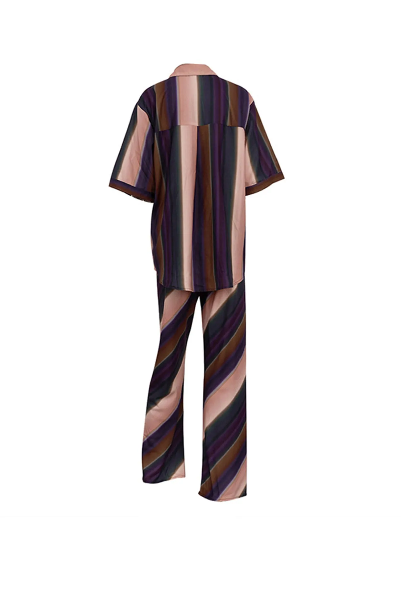 Half Sleeve Contrast Striped Shirt Suits