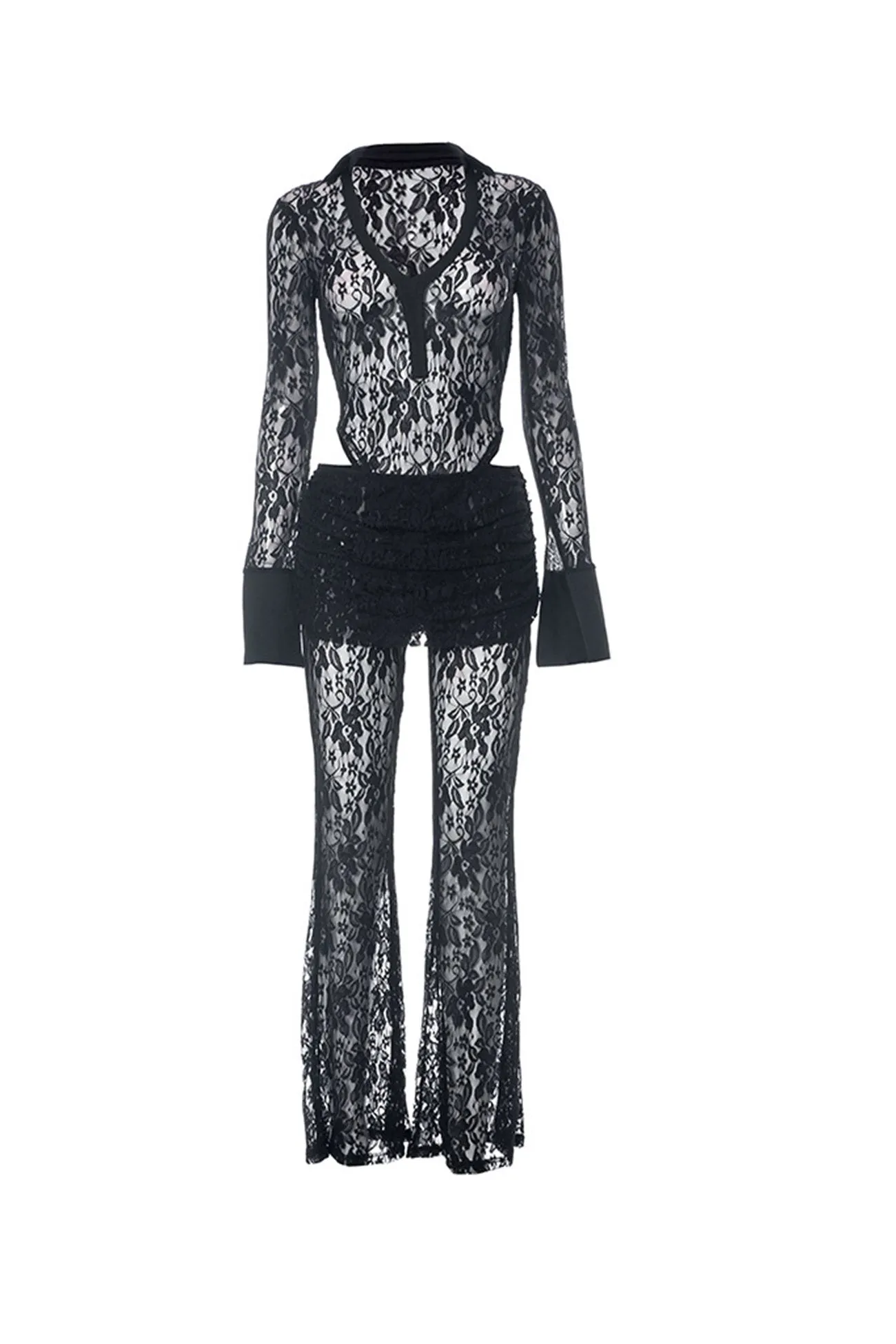 Lace Bodysuit Long Pants Suits
