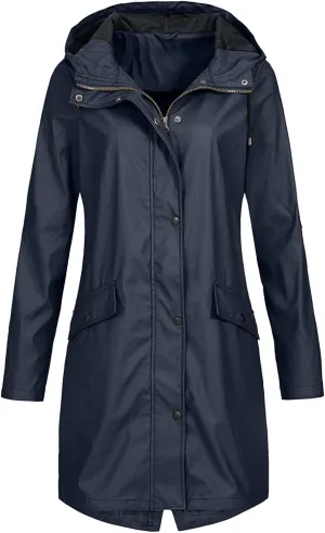 LCMTWX Windbreaker Long Rain Jacket Jacket Windproof Outdoor Coat Plus Women's Coat Fashion 2023 Long Sleeve Rain Jacket