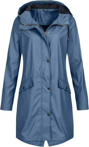 LCMTWX Windbreaker Long Rain Jacket Jacket Windproof Outdoor Coat Plus Women's Coat Fashion 2023 Long Sleeve Rain Jacket