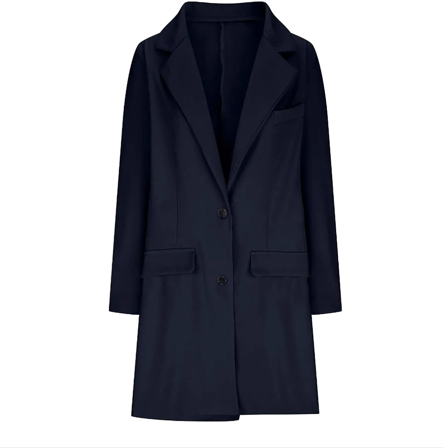 LCMTWX Women'S Coats Jacket Casual Fashion Long Sleeved Mid Long Coat Single Breasted Suit Jacket Womens Clothes Trendy
