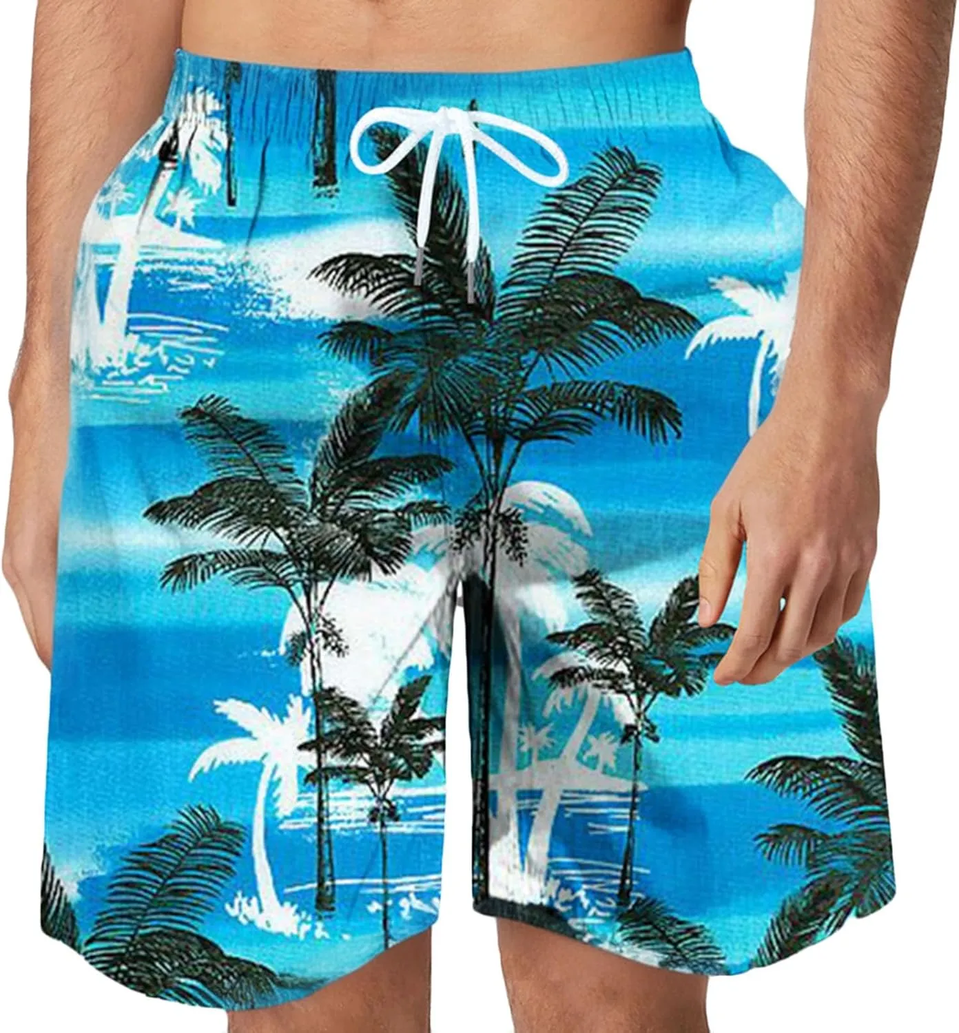 Mens Casual Beach Shorts Hawaiian Shorts Vacation Lounge Short Pants Pajama Shorts Quick Dry Workout Shorts