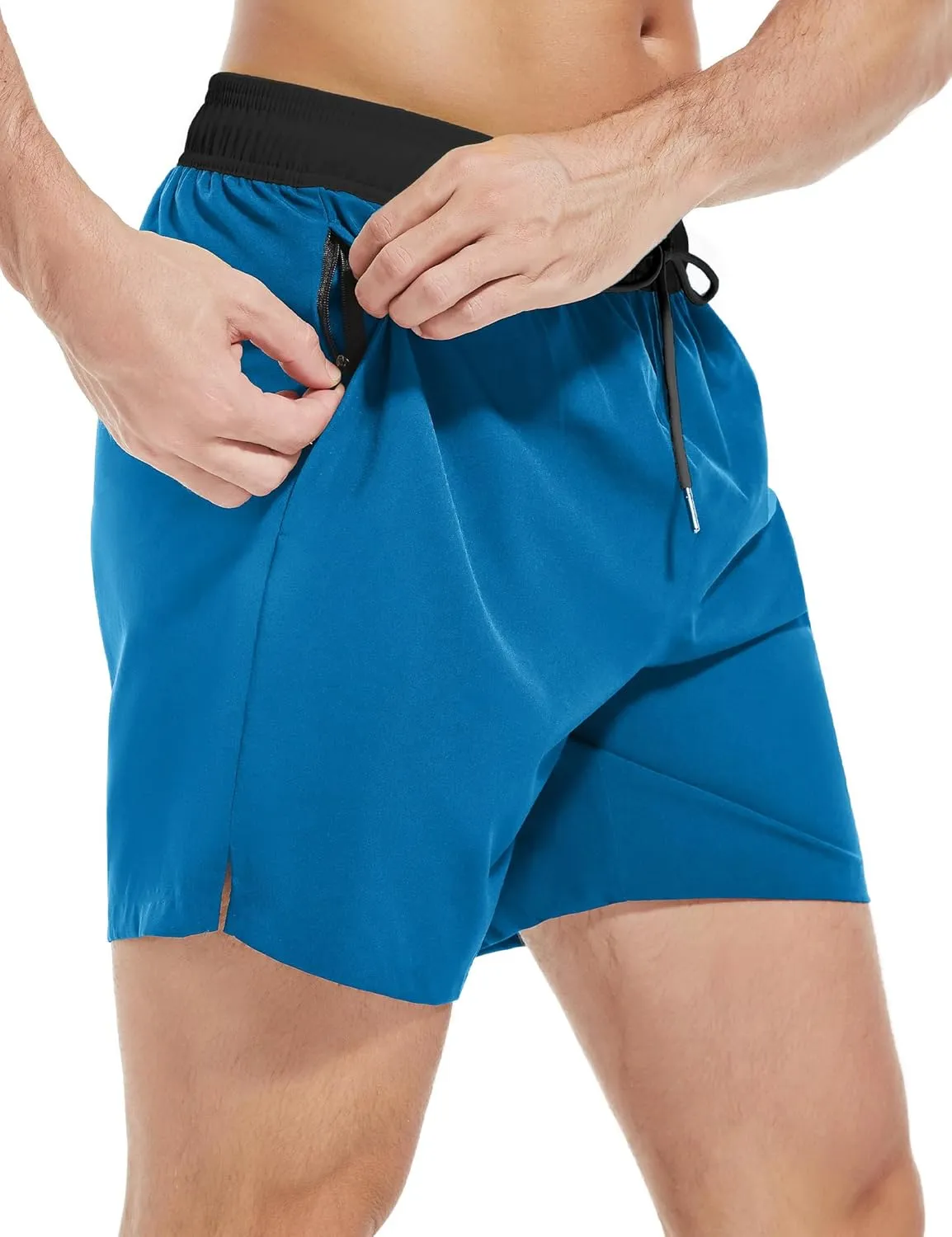 Men's Gym Shorts 5 Inch Lightweight Athletic Quick Dry Workout 2 in 1 Shorts Mesh Running Athletic Shorts Hiking