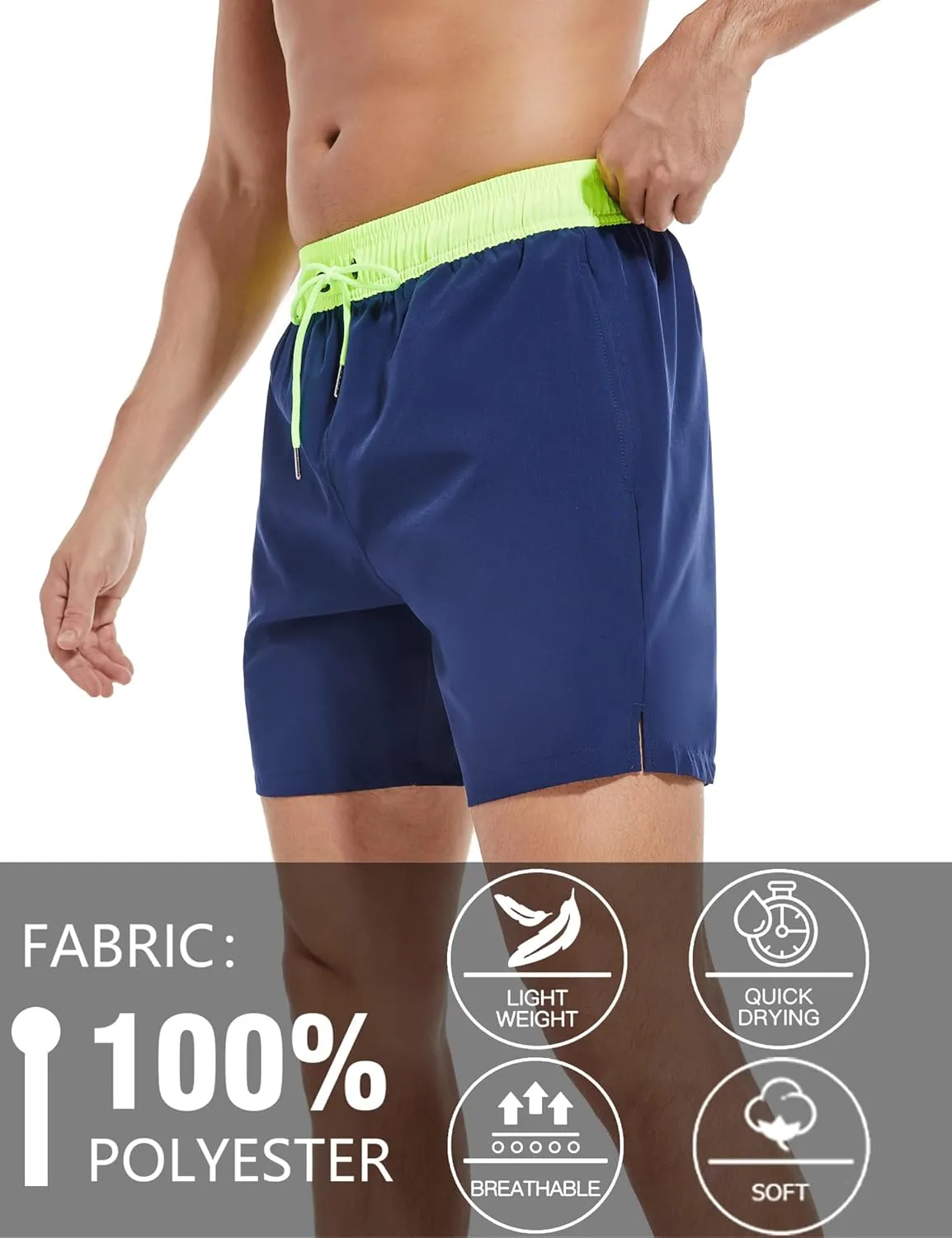 Men's Gym Shorts 5 Inch Lightweight Athletic Quick Dry Workout 2 in 1 Shorts Mesh Running Athletic Shorts Hiking