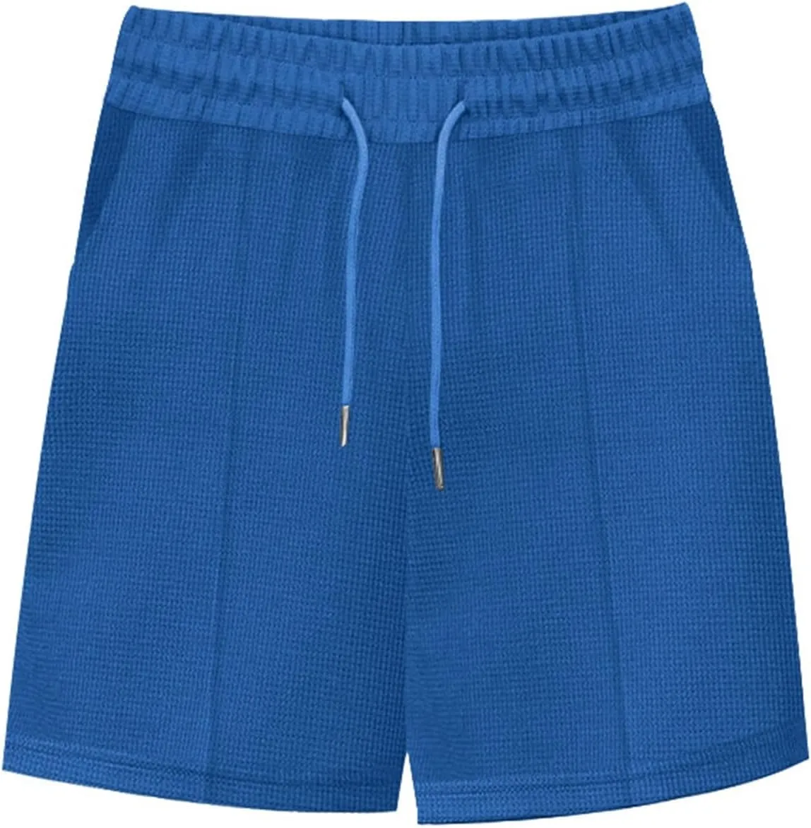 Mens Outdoor Fashion Shorts Waffle Casual Summer Wide Leg Bermuda Shorts with Pockets Elastic Waist Casual Loose Sweat Shorts