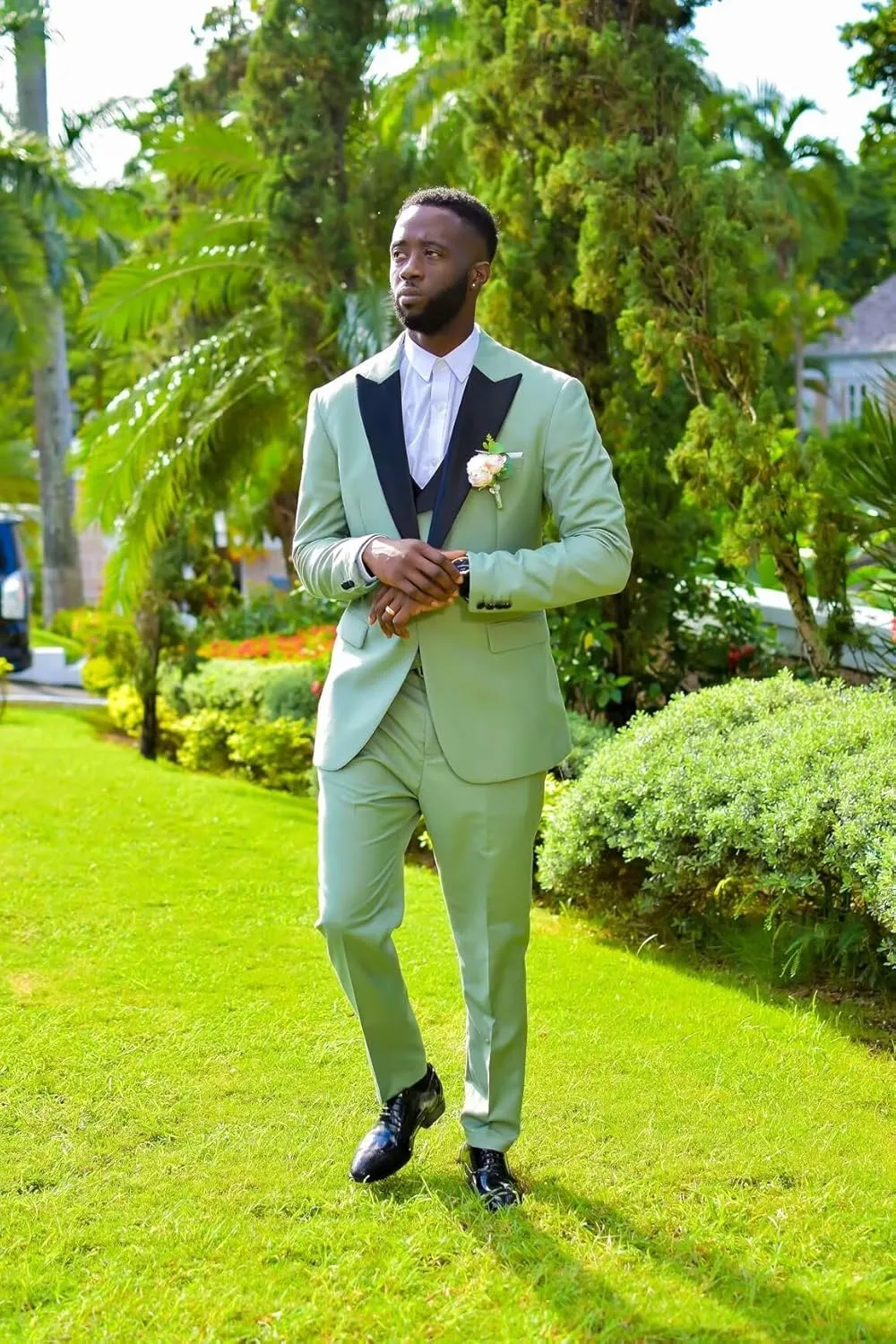 Mens Tuxedo Suit 3 Piece Slim Fit Double Breasted Suit Men Wedding Prom Party Dinner Tuxedo with Tie