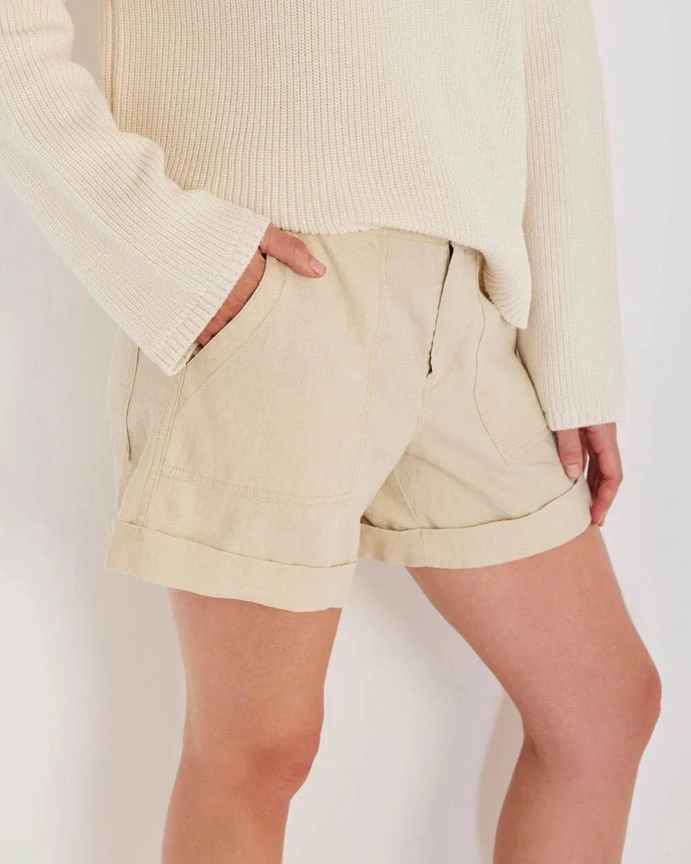 Mo0213 Linen Short - Off White