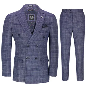 OTIS - TWEED NAVY DOUBLE BREASTED CHECK SUIT