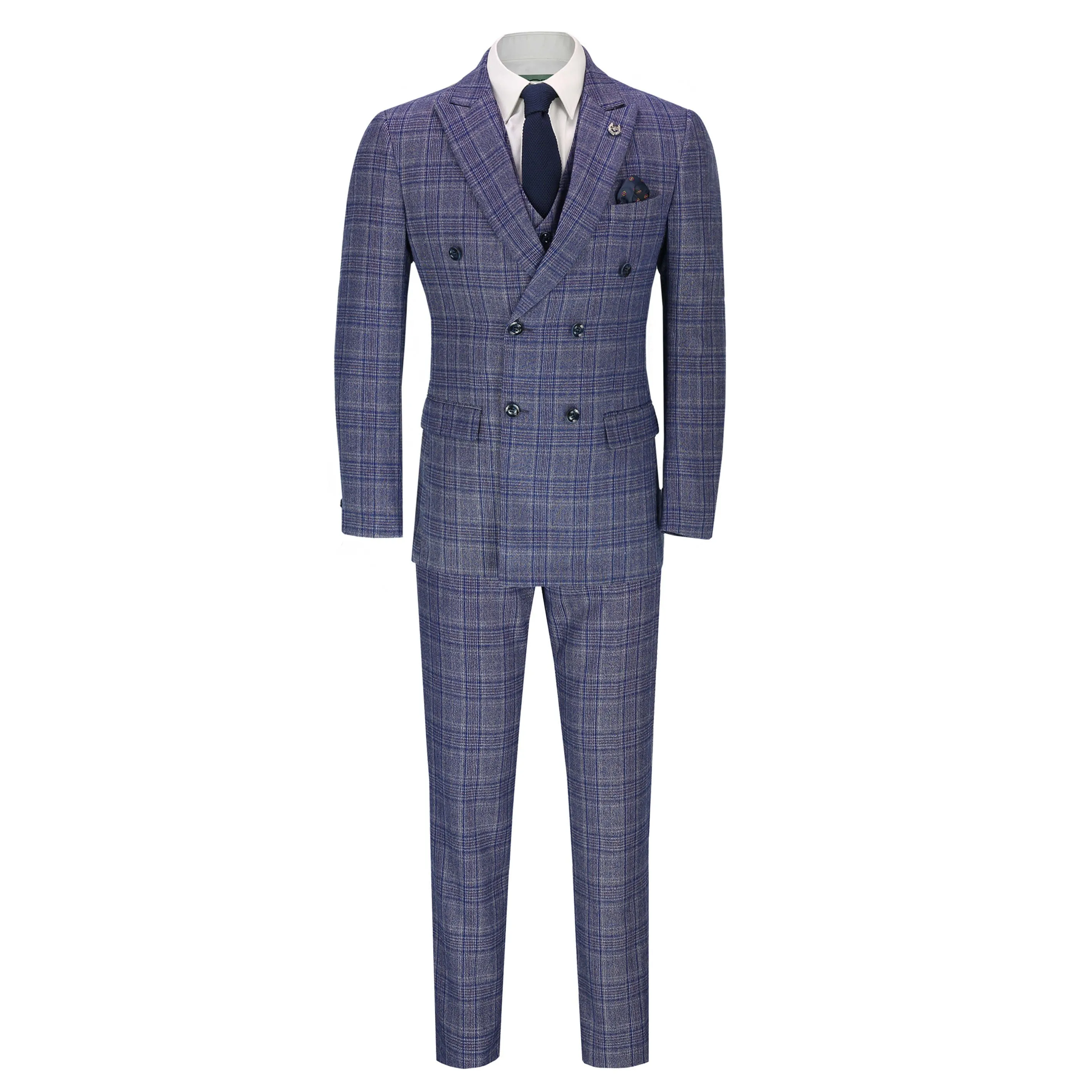 OTIS - TWEED NAVY DOUBLE BREASTED CHECK SUIT