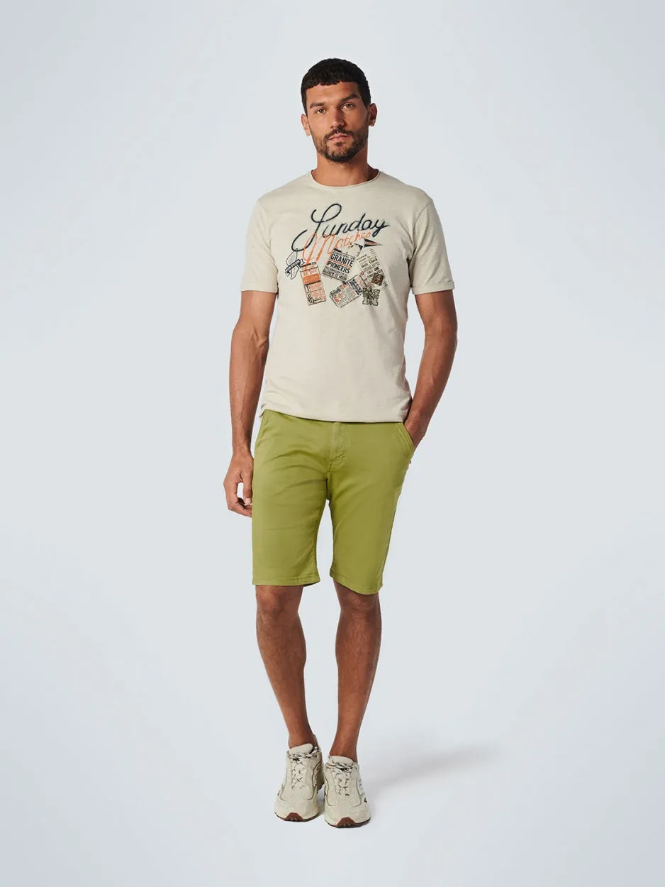 Short Chino Garment Dyed Twill Stretch | Light Green