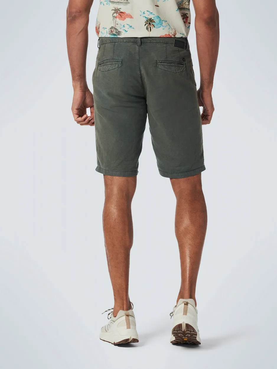 Short With Linen Garment Dyed Chino | Dark Seagreen