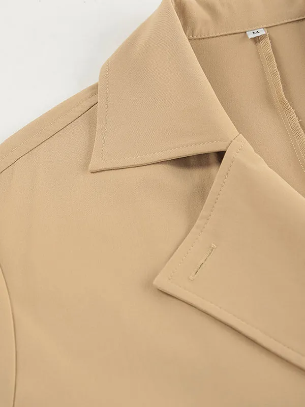 Split-Joint Long Sleeves Loose Lapel Trench Coats Outerwear