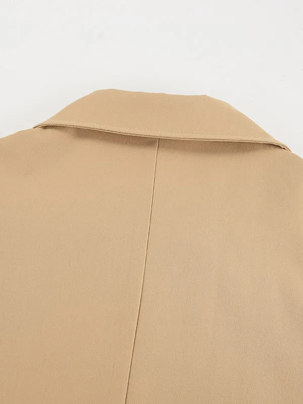 Split-Joint Long Sleeves Loose Lapel Trench Coats Outerwear