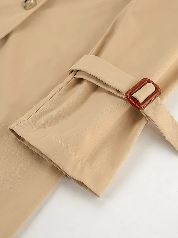 Split-Joint Long Sleeves Loose Lapel Trench Coats Outerwear