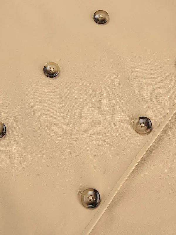 Split-Joint Long Sleeves Loose Lapel Trench Coats Outerwear