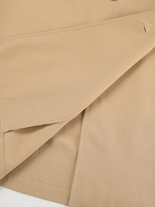 Split-Joint Long Sleeves Loose Lapel Trench Coats Outerwear