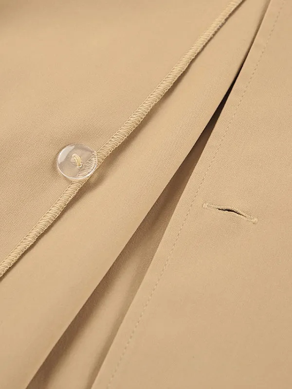 Split-Joint Long Sleeves Loose Lapel Trench Coats Outerwear