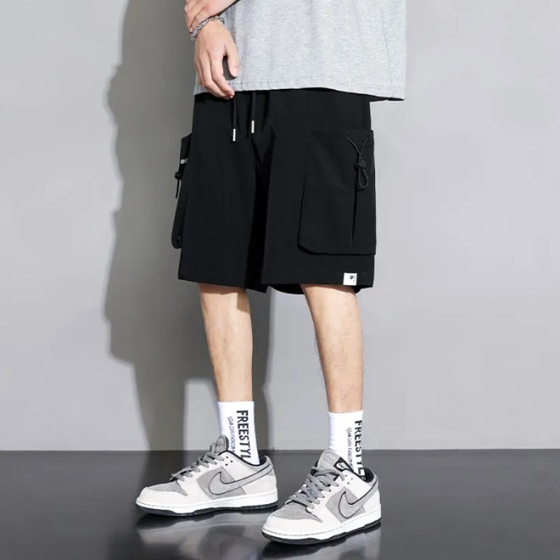 Versatile Drawstring Waist Workwear Pocket Drape Feeling Cargo Shorts