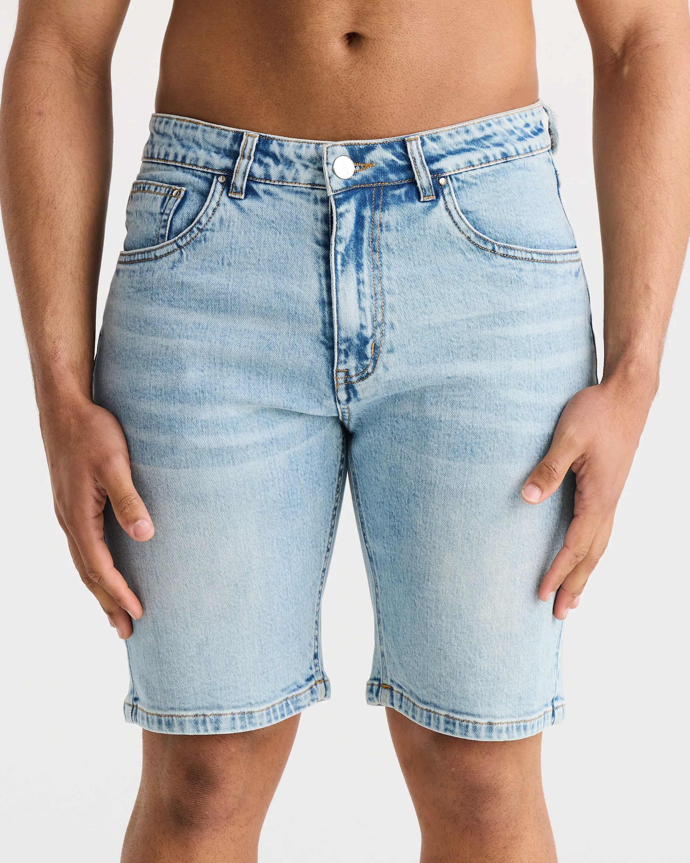 Vintage Blue Slim Fit Denim Short