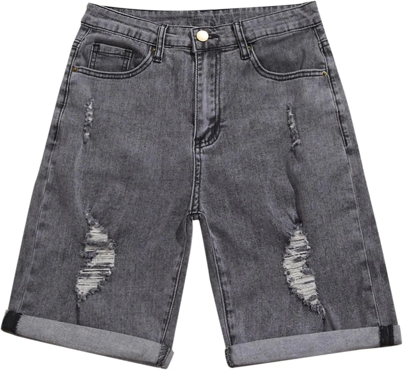 Women's High Waisted Denim Shorts Casual Ripped Summer Short Jeans Frayed Distressed Jeans Shorts Bermuda Biker Shorts