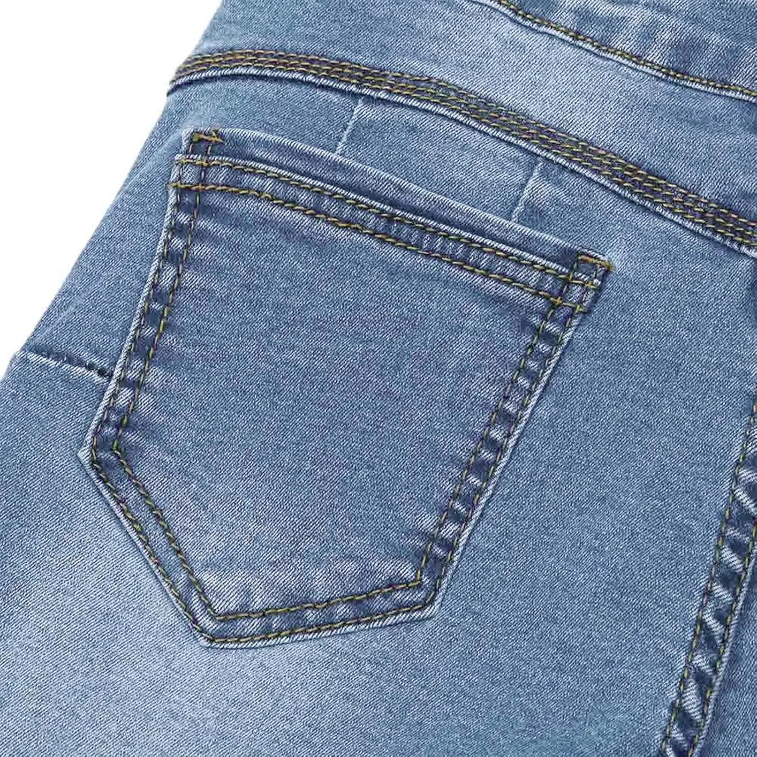 Womens Sexy Hole Denim Shorts Mid Rise Stretchy Pure Color Casual Boyfriend Jeans Shorts Rolled Up Hem Slim Shorts