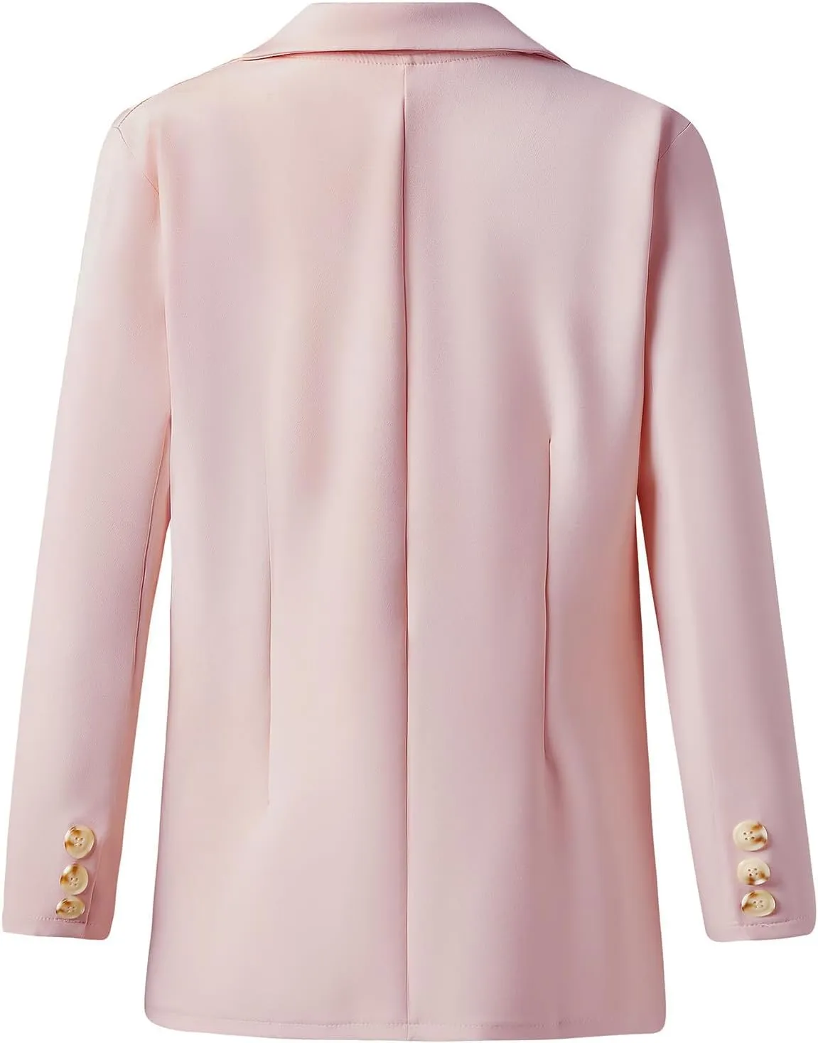 Xiaojmake Office Jackets for Women Fashion Long Sleeve Open Front Solid Blazers Suit Outerwear Button Work Coats with Pocket
